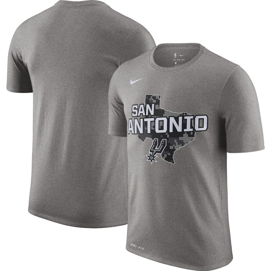 Men 2020 NBA Nike San Antonio Spurs Heather Gray 201920 City Edition Hometown Performance TShirt.